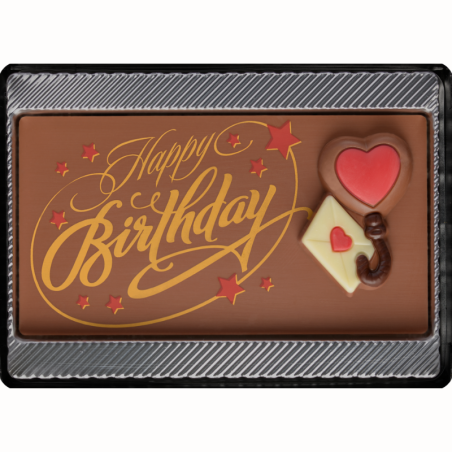 op. 75 g - Happy Birthday - dekoracyjna tabliczka czekoladowa - pakiet prezentowy w pudełku