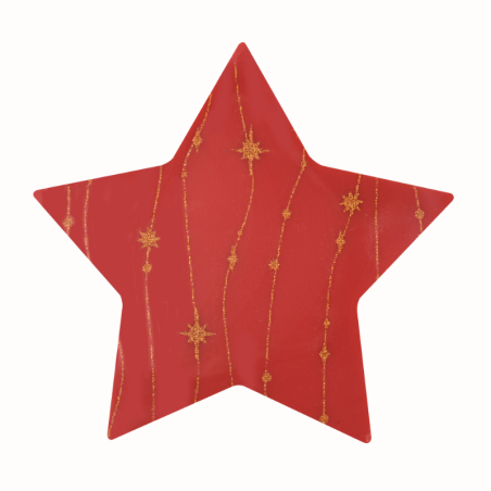 op. 25 szt. Czerwone gwiazdki - 78456 Modecor - zestaw świątecznych dekoracji z białej czekolady