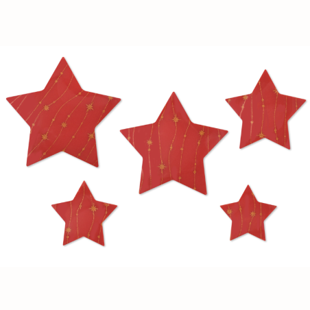 op. 25 szt. Czerwone gwiazdki - 78456 Modecor - zestaw świątecznych dekoracji z białej czekolady
