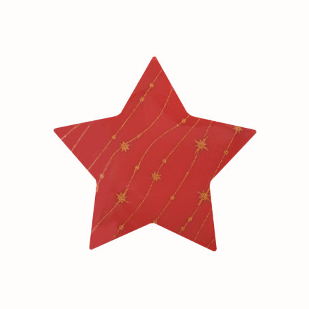 op. 25 szt. Czerwone gwiazdki - 78456 Modecor - zestaw świątecznych dekoracji z białej czekolady