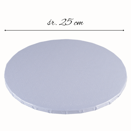 1 szt. ∅ 25 cm PODKŁAD OKRĄGŁY BIAŁY 30617G MODECOR gruby podkład do tortów o wysokości ok. 1.2 cm