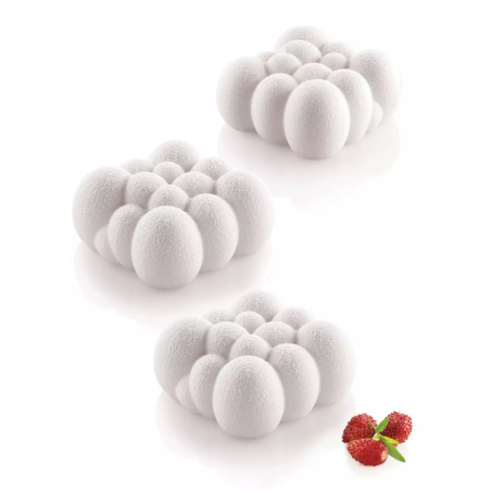 Cloud 120 Silikomart - forma silikonowa do monoporcji - chmurka - dł. 71 x szer. 71 x wys. 34 mm / poj. 120 ml x 6 porcji