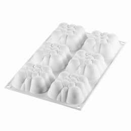 Cloud 120 Silikomart - forma silikonowa do monoporcji - chmurka - dł. 71 x szer. 71 x wys. 34 mm / poj. 120 ml x 6 porcji