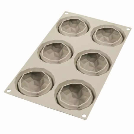 Mini Gemma 110 Silikomart - forma silikonowa do monoporcji - diament - śr. 68 x wys. 42 mm / poj. 110 ml x 6 porcji