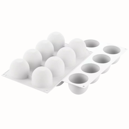 Dome 125 Silikomart - forma silikonowa do monoporcji i deserów - śr. 62 x wys. 52 mm / poj. 125 ml x 8 porcji