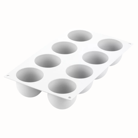 Dome 125 Silikomart - forma silikonowa do monoporcji i deserów - śr. 62 x wys. 52 mm / poj. 125 ml x 8 porcji