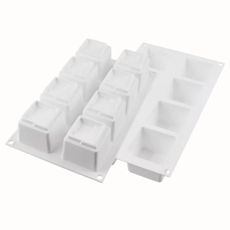 4Kuadro 150 Silikomart - forma silikonowa do monoporcji i deserów - dł. 60 x szer. 60 x wys. 50 mm / poj. 150 ml x 8 porcji