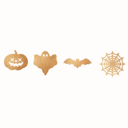 op. 24 szt. Halloween Monoshape Golden Touch - zestaw złotych dekoracji w czterech wzorach - nr. kat. 31497 Modecor