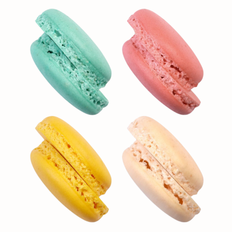 op. 384 szt.  Gotowe korpusy makaroników - wiosenny mix kolorów - śr. 35 mm - Macarons Primavera 20409 Modecor