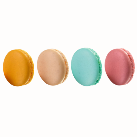 op. 384 szt.  Gotowe korpusy makaroników - wiosenny mix kolorów - śr. 35 mm - Macarons Primavera 20409 Modecor