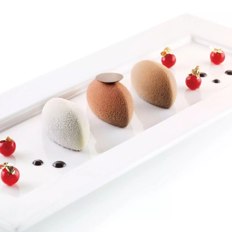 Quenelle 24 Silikomart - uniwersalna forma silikonowa - dł. 60 x szer. 60 x wys. 39 mm / poj. 110 ml x 8 porcji