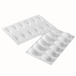 Quenelle 24 Silikomart - uniwersalna forma silikonowa - dł. 60 x szer. 60 x wys. 39 mm / poj. 110 ml x 8 porcji