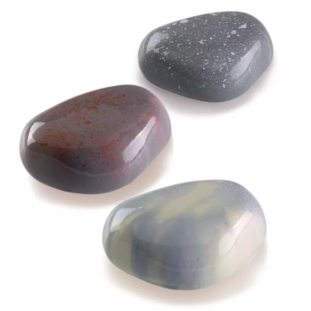 Zen 100 Silikomart - zestaw forma silikonowa z wykrojnikiem - kamienie - dł. 87 x szer. 63 x wys. 36 mm / poj. 100 ml x 6 porcji