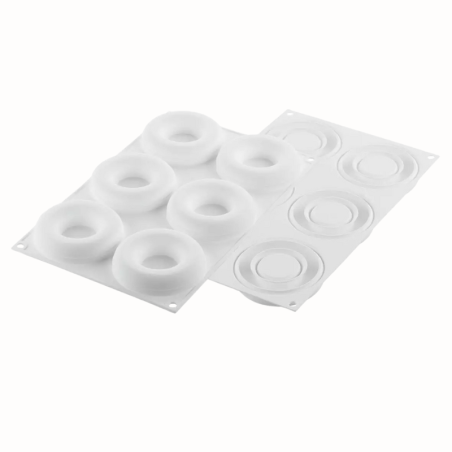 Promise 65 Silikomart - zestaw forma silikonowa z wykrojnikiem - okrąg - śr. 85 x wys. 20 mm / poj. 65 ml x 6 porcji