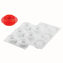 Promise 65 Silikomart - zestaw forma silikonowa z wykrojnikiem - okrąg - śr. 85 x wys. 20 mm / poj. 65 ml x 6 porcji