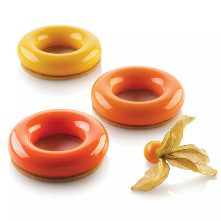 Promise 65 Silikomart - zestaw forma silikonowa z wykrojnikiem - okrąg - śr. 85 x wys. 20 mm / poj. 65 ml x 6 porcji