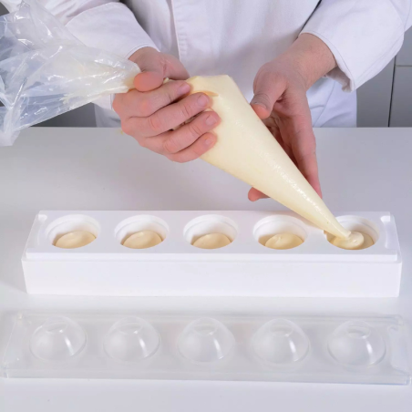 MUL3D EGG Silikomart - zestaw do trójwymiarowych monoporcji i deserów - jajko - śr. 50 x wys. 73 mm / poj. 100 ml x 5 porcji