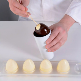 MUL3D EGG Silikomart - zestaw do trójwymiarowych monoporcji i deserów - jajko - śr. 50 x wys. 73 mm / poj. 100 ml x 5 porcji