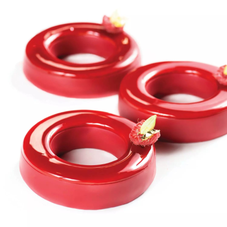 Kit The Ring 65 Silikomart - zestaw form silikonowych z wykrojnikiem - do monoporcji o kształcie okręgów