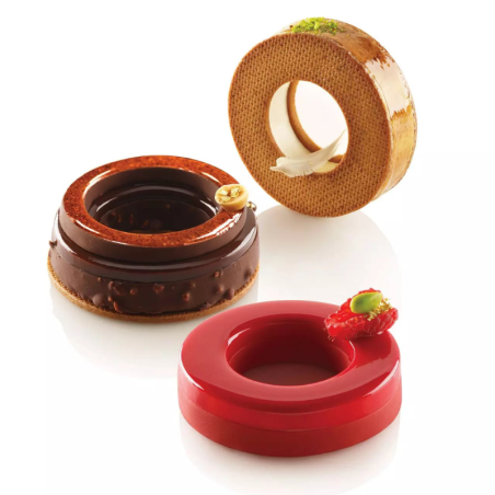 Kit The Ring 65 Silikomart - zestaw form silikonowych z wykrojnikiem - do monoporcji o kształcie okręgów