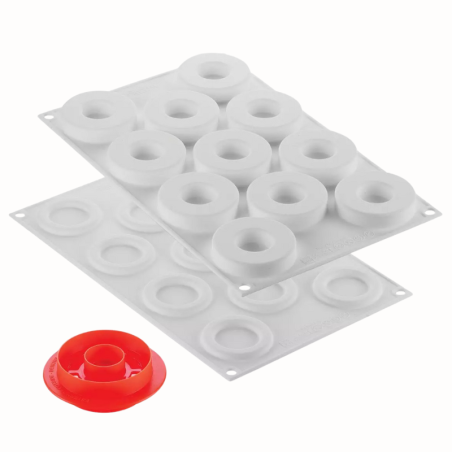 Kit Loop 32 Silikomart - zestaw form silikonowych z wykrojnikiem - do monoporcji o kształcie okręgów