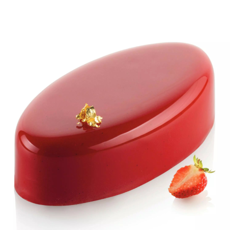 Ellipse 335 Silikomart - cukiernicza forma silikonowa - elipsa - dł. 148 x szer. 76 x wys. 40 mm / poj. 335 ml x 3 porcje