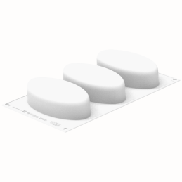 Ellipse 335 Silikomart - cukiernicza forma silikonowa - elipsa - dł. 148 x szer. 76 x wys. 40 mm / poj. 335 ml x 3 porcje