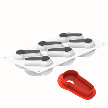 Babà 145 Silikomart - zestaw do nowoczesnych babeczek - forma silikonowa z wykrojnikiem - poj. 145 ml x 6 porcji