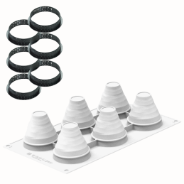 Kit Tarte Ring Albia Silikomart - zestaw do tartaletek - ranty perforowane + forma silikonowa