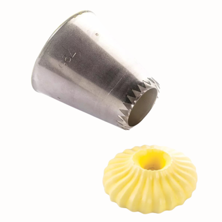 1 szt. Tylka Religieuse Tube 02 Silikomart - stalowa końcówka do dekorowania - śr. 30 mm