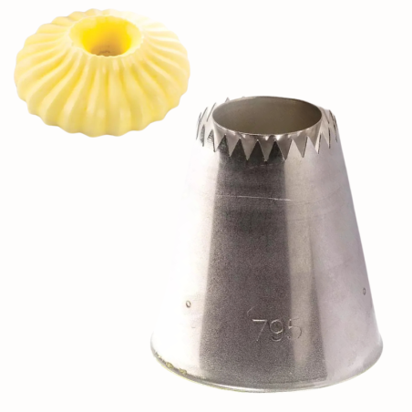 1 szt. Tylka Religieuse Tube 02 Silikomart - stalowa końcówka do dekorowania - śr. 30 mm