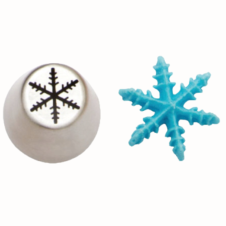 1 szt. Tylka Rosyjska Płatki Śniegu - Silikomart - stalowa końcówka do dekorowania kremem - śr. 25 mm