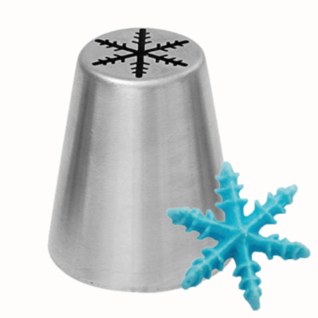 1 szt. Tylka Rosyjska Płatki Śniegu - Silikomart - stalowa końcówka do dekorowania kremem - śr. 25 mm
