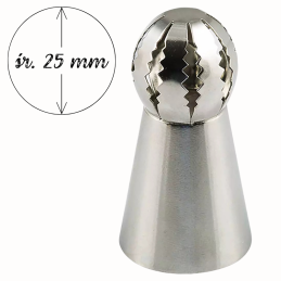 1 szt. Tylka cukiernicza - Ball Tube Irregular Silikomart - stalowa końcówka do dekorowania - śr. 25 mm