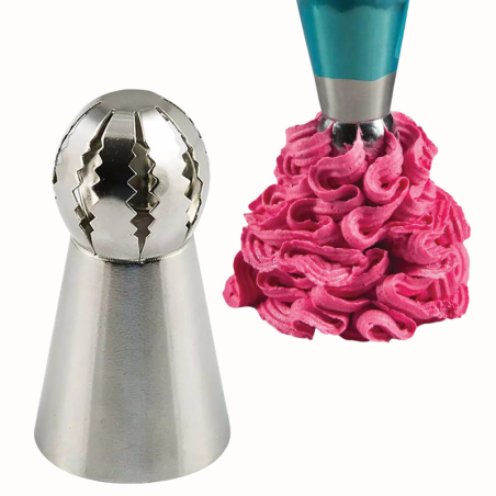 1 szt. Tylka cukiernicza - Ball Tube Irregular Silikomart - stalowa końcówka do dekorowania - śr. 25 mm