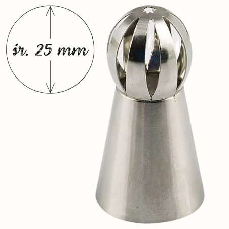 1 szt. Tylka cukiernicza - Ball Tube Regular Silikomart - stalowa końcówka do dekorowania - śr. 25 mm