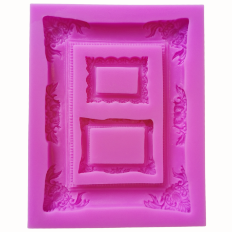 1 szt. Ramki do zdjęć - foremka silikonowa do odciskania i odlewania dekoracji - dł. 14 x szer. 11 cm