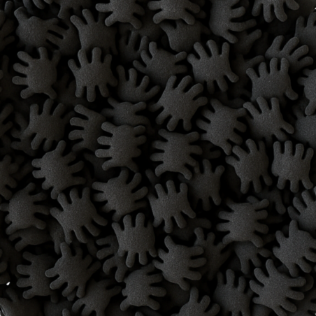 op. 250 g Czarne konfetti cukrowe - pająki - posypka dekoracyjna na Halloween - dł. 10 mm