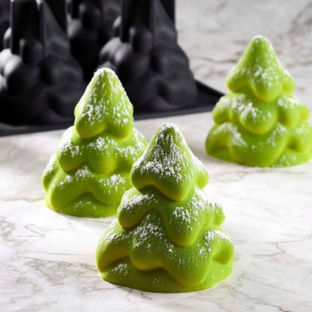 PX4396 Snow Tree Pavoni - choinka - forma silikonowa do świątecznych deserów - śr. 65 x wys. 75 mm / poj. 100 ml x 20 porcji