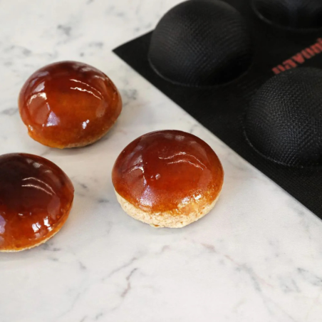 FB07 Semisfera Fiberform Pavoni - profesjonalna forma silikonowa - półkula - śr. 70 x wys. 40 mm / poj. 110 ml x 24 porcje