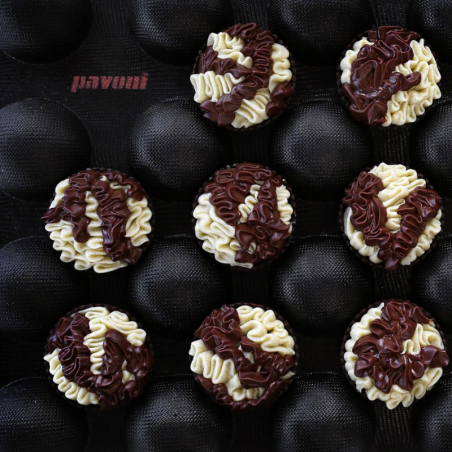 FB07 Semisfera Fiberform Pavoni - profesjonalna forma silikonowa - półkula - śr. 70 x wys. 40 mm / poj. 110 ml x 24 porcje