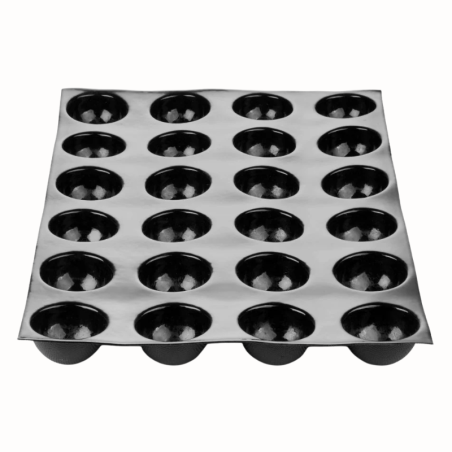 FB07 Semisfera Fiberform Pavoni - profesjonalna forma silikonowa - półkula - śr. 70 x wys. 40 mm / poj. 110 ml x 24 porcje