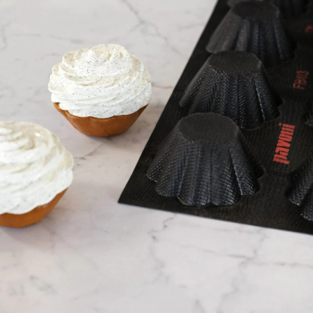 FB03 Briochette Fiberform Pavoni - profesjonalna forma silikonowa - babeczki - śr. 81 x wys. 37 mm / poj. 100 ml x 24 porcje