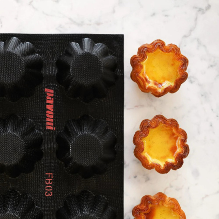 FB03 Briochette Fiberform Pavoni - profesjonalna forma silikonowa - babeczki - śr. 81 x wys. 37 mm / poj. 100 ml x 24 porcje