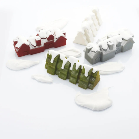 KE078 Chalet Pavoni Italia - forma silikonowa do ciast i deserów - domki - dł. 250 x szer. 83 x wys. 90 mm / poj. 1230 ml