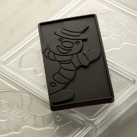 PC5067 Xmas Snowman Pavoni Italia - forma do tabliczek czekolady - bałwanek - dł. 154 x szer. 77 x wys. 15 mm / poj. 100 g