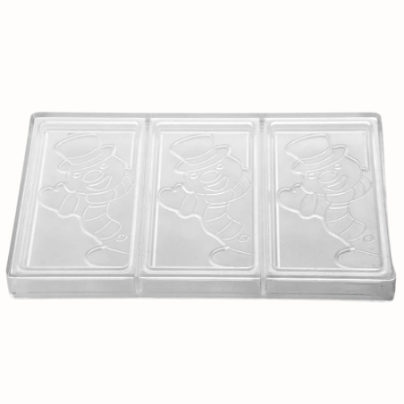 PC5067 Xmas Snowman Pavoni Italia - forma do tabliczek czekolady - bałwanek - dł. 154 x szer. 77 x wys. 15 mm / poj. 100 g