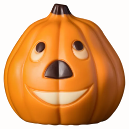 op. 50 g - Pomarańczowa Dynia - dekoracyjna figurka czekoladowa na Halloween - prezent w folii celofanowej