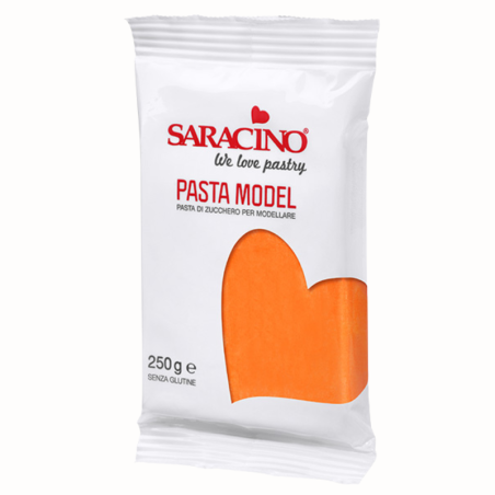 op. 250 g Pomarańczowa masa cukrowa do modelowania - Modelling Paste Saracino - mocna i elastyczna