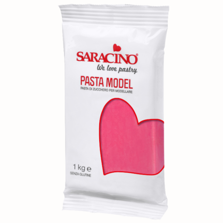 op. 1 kg Ciemnoróżowa masa cukrowa do modelowania - Fucsia Modelling Paste Saracino - mocna i elastyczna